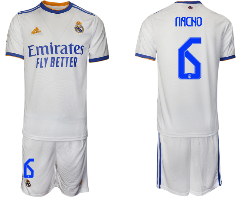 Men 2021-2022 Club Real Madrid home white #6 Soccer Jerseys